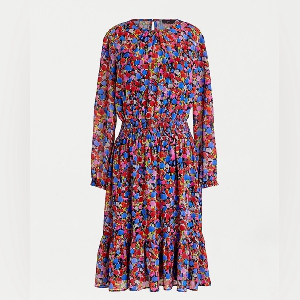 NWOT J Crew Cinched Waist Dress in Watercolor Floral Size XS